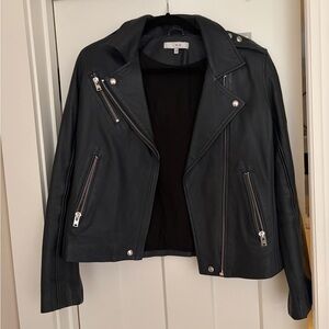 IRO Black Leather Biker Jacket